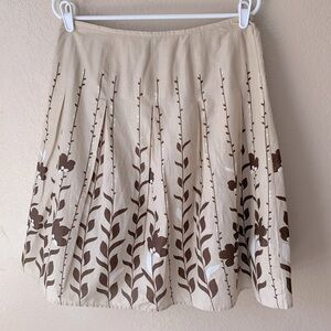 Apt. 9 Y2K Brown Climbing Floral Print Pleated Fairy Midi Skirt Size 8P
